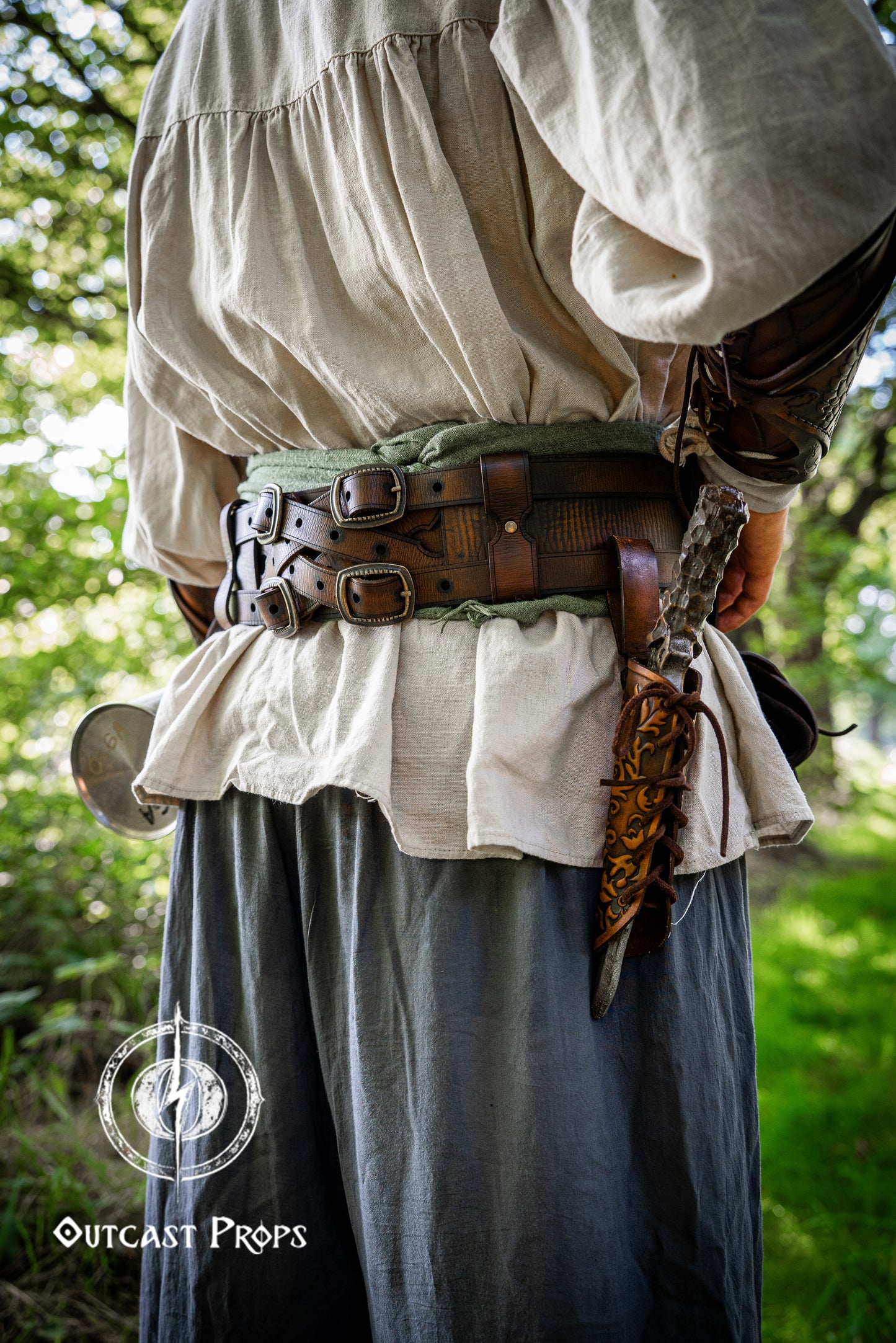 Adventurer Leather Belt for LARP, Pirate Belt, Alchemist Belt, Medieval Belt, Fantasy, Steampunk, Wide Leather Belt, Adjustable Belt