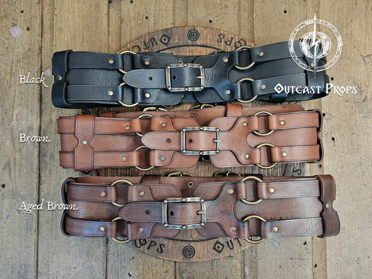 Adventurer Leather Belt for LARP, Pirate Belt, Alchemist Belt, Medieval Belt, Fantasy, Steampunk, Wide Leather Belt, Adjustable Belt