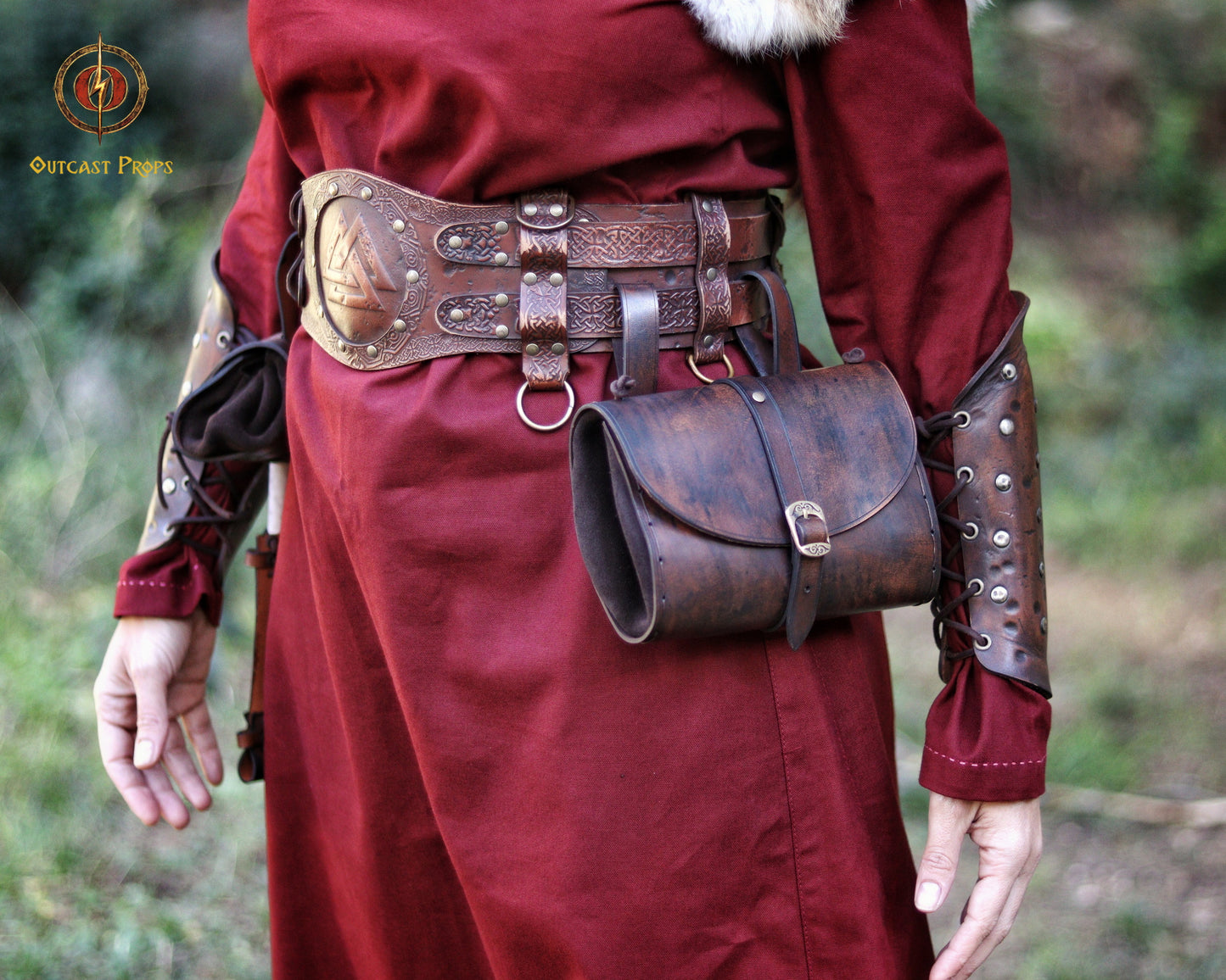 Medieval leather Hip Bag Aged