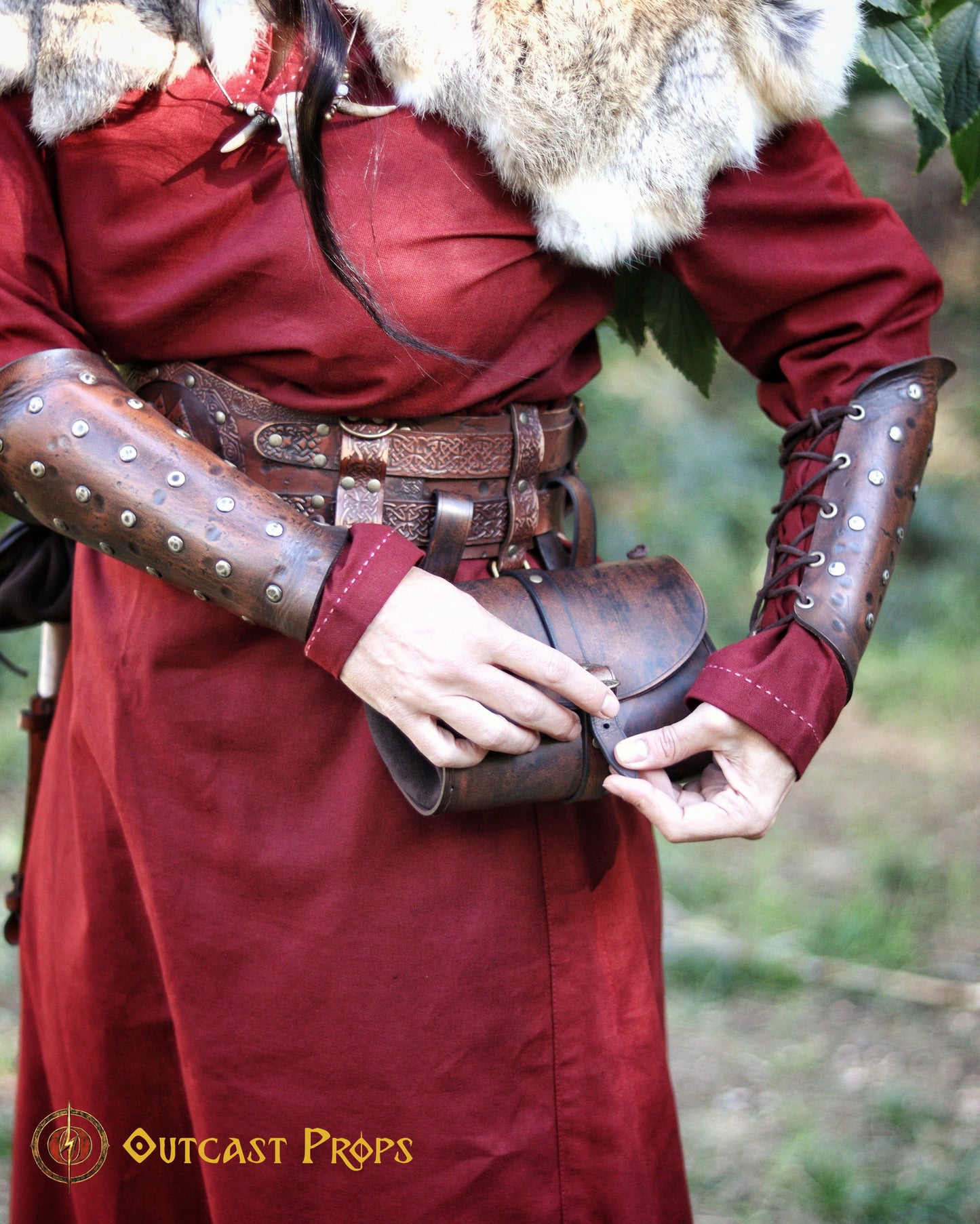 Medieval leather Hip Bag Aged