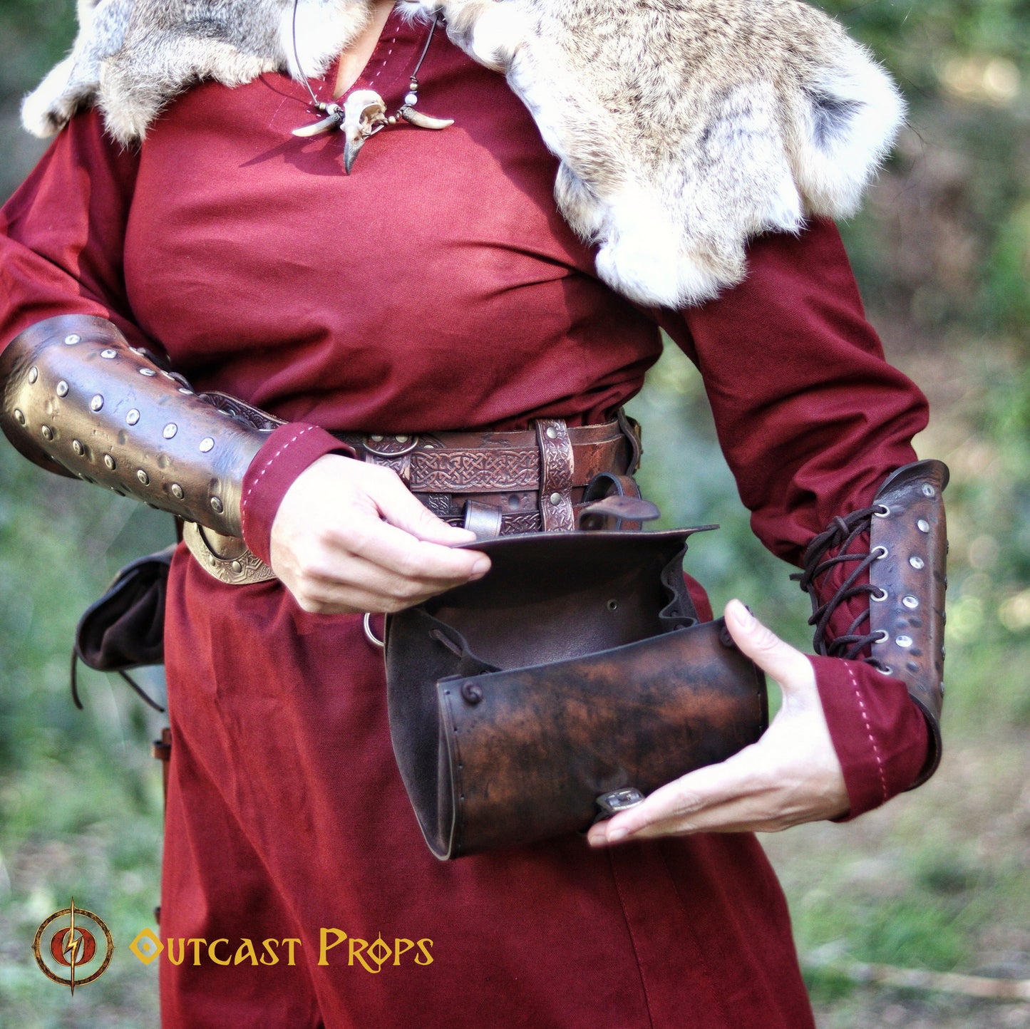 Medieval leather Hip Bag Aged