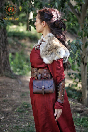Medieval leather Hip Bag Aged