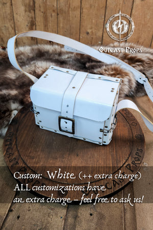 Alchemist leather larp Bag Potion Set for steampunk, alchemist costume, mage, witch, chef, healer or assassin cosplay. Natural Leather Bag