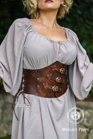 Leather steampunk underbust