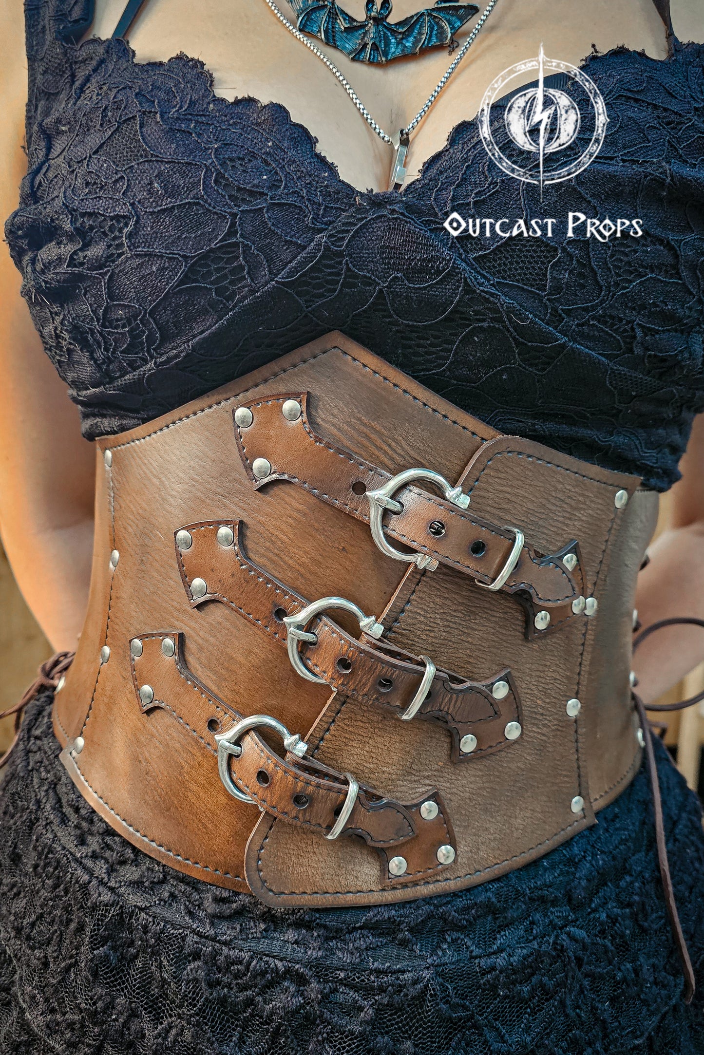 Leather steampunk underbust