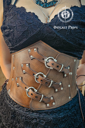 Leather steampunk underbust