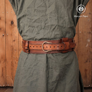 Bushcraft Leather Belt (Steampunk, Militar, LARP)
