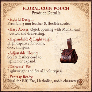 Leather Elven Belt Coin Pouch