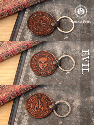 D&D Aligment Leather keyring