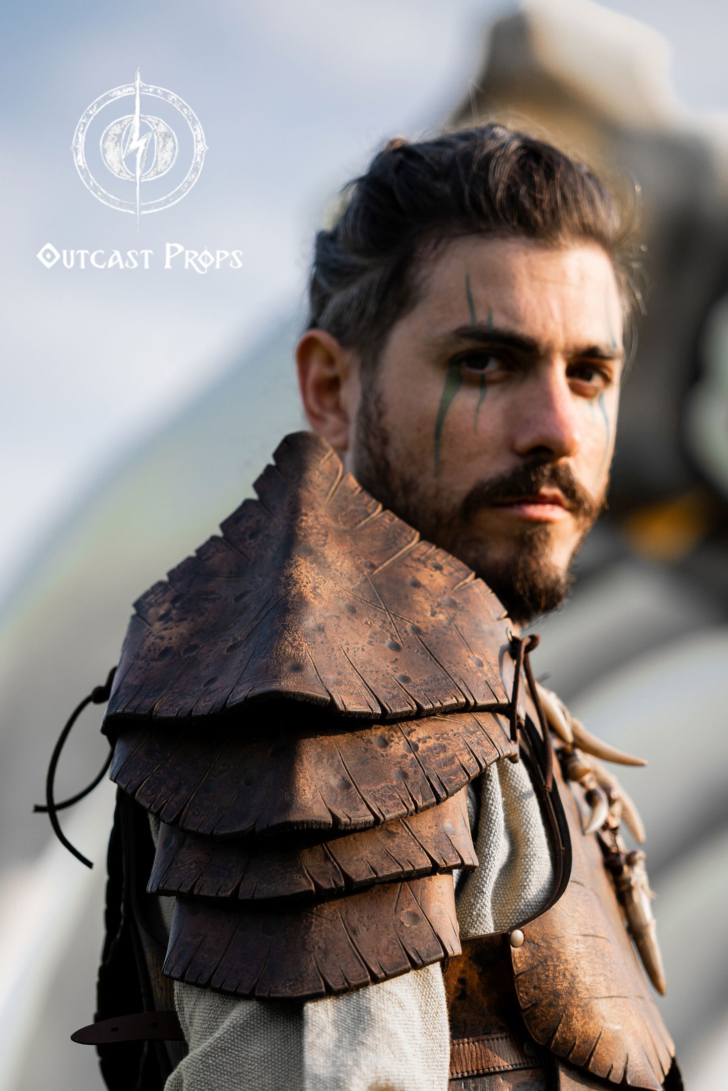 Dragon Scales Leather Shoulder Armor LARP Pauldron Viking Costume Barbarian Armor Set Fantasy Warrior Shoulder Pad Medieval Cosplay