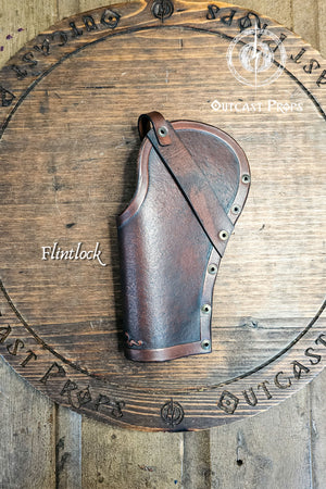 Large Ornated Leather Flintlock Holster