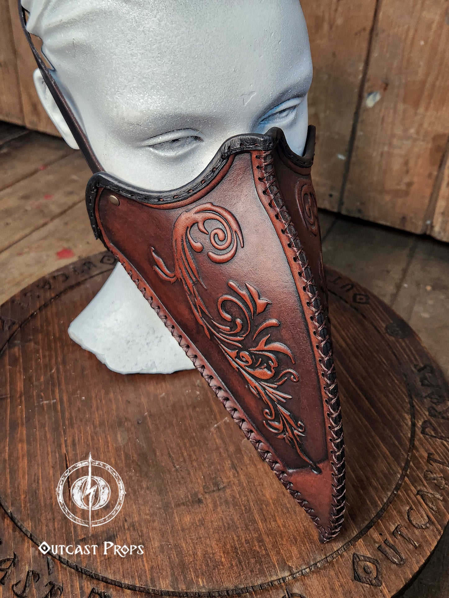 Plague Doctor Face Mask for use with disposable face masks or washable mask Leather pest mask steampunk halloween costume