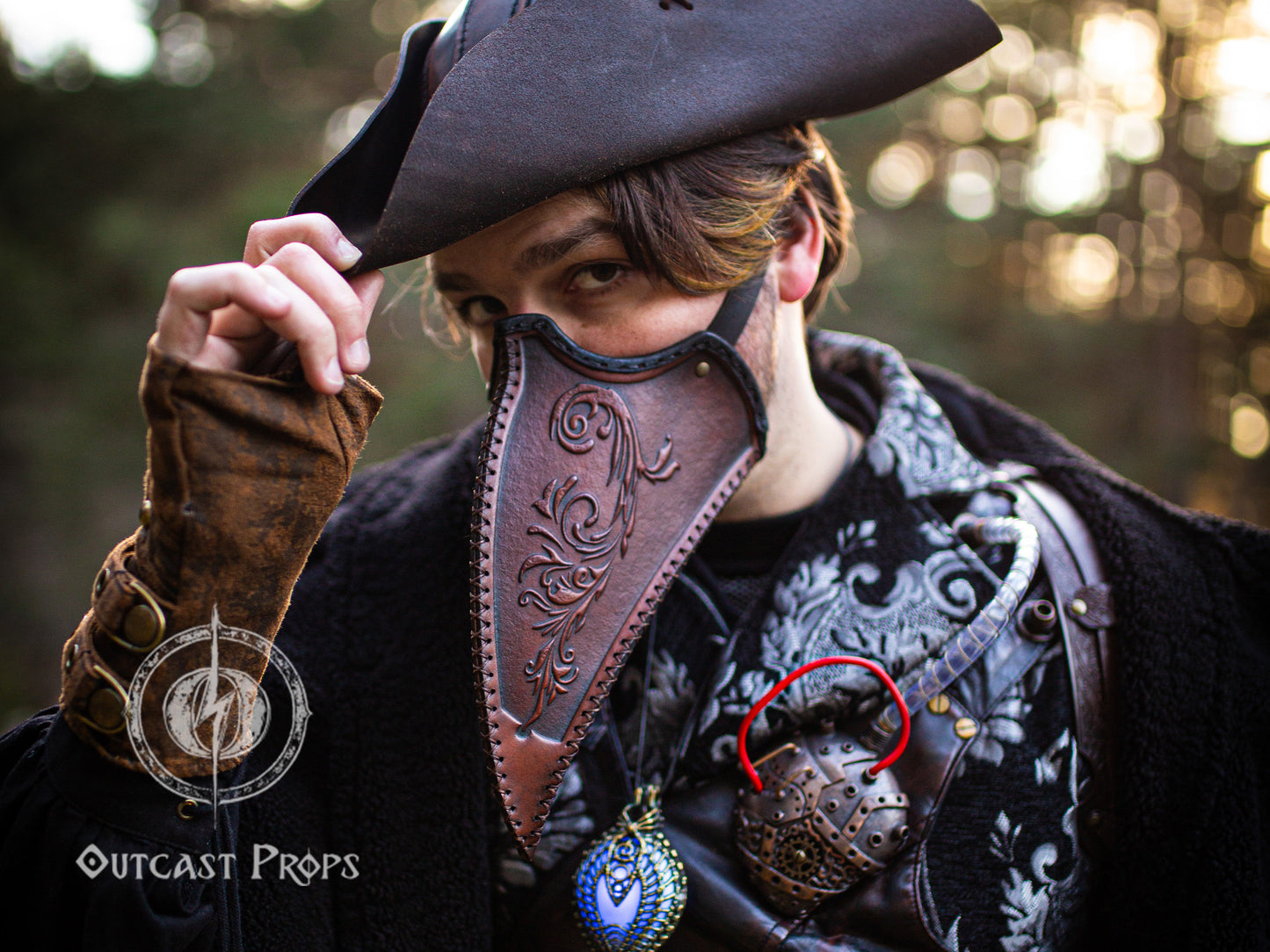 Plague Doctor Face Mask for use with disposable face masks or washable mask Leather pest mask steampunk halloween costume