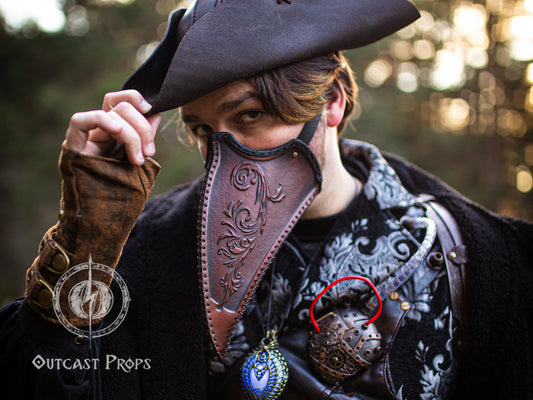 Plague Doctor Face Mask for use with disposable face masks or washable mask Leather pest mask steampunk halloween costume