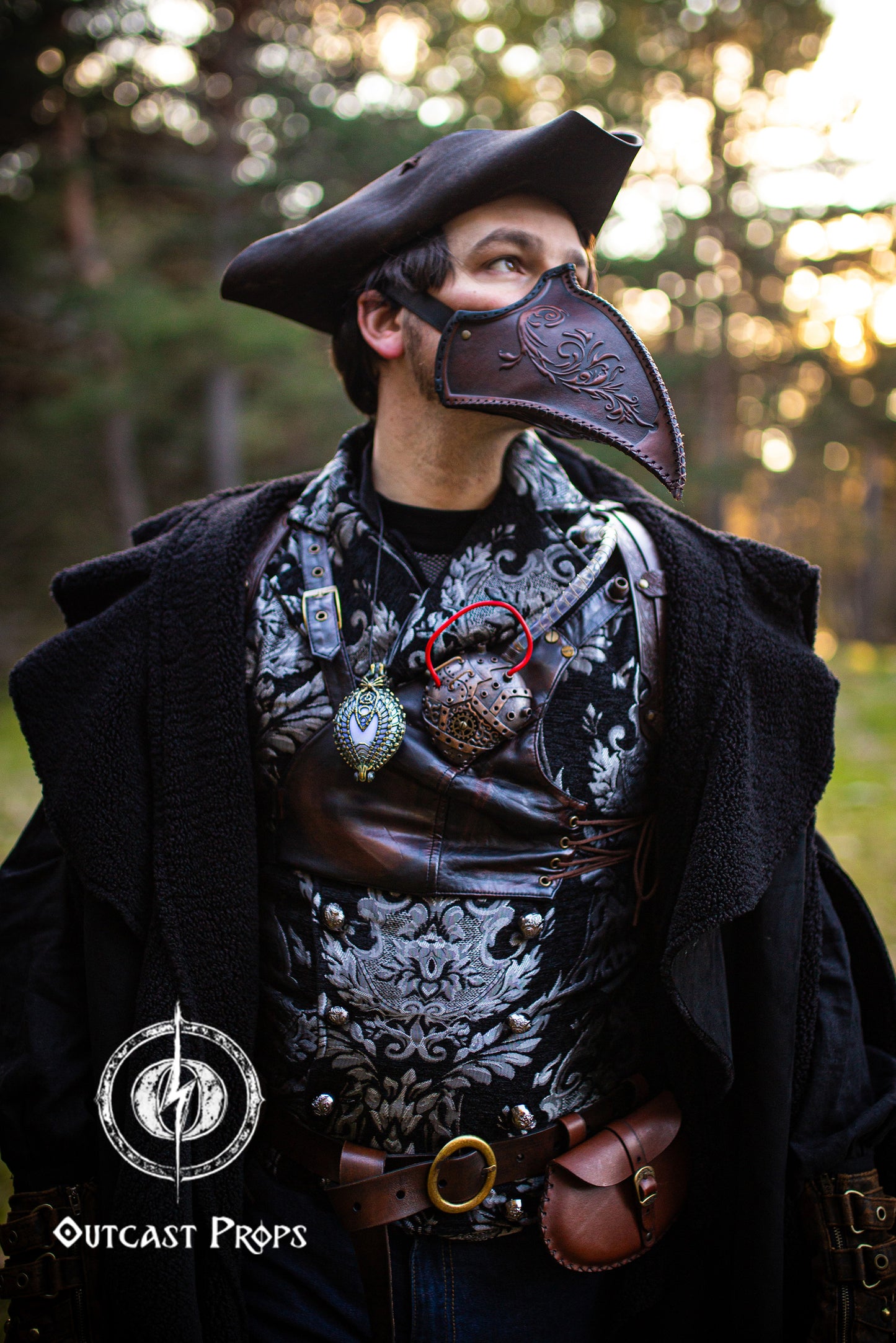 Plague Doctor Face Mask for use with disposable face masks or washable mask Leather pest mask steampunk halloween costume