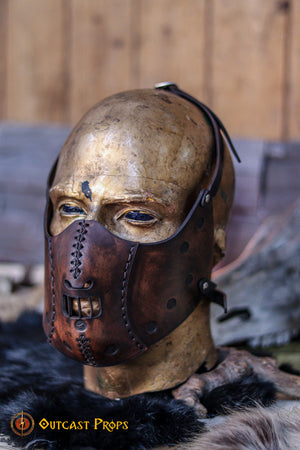 Hannibal Lecter Leather Face Mask horror mask Halloween mask,human muzzle, cannibal mask, cosplay costume or larp