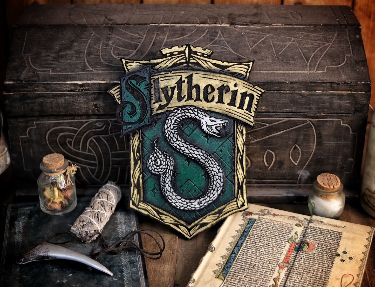 House Slytherin Wood Sign