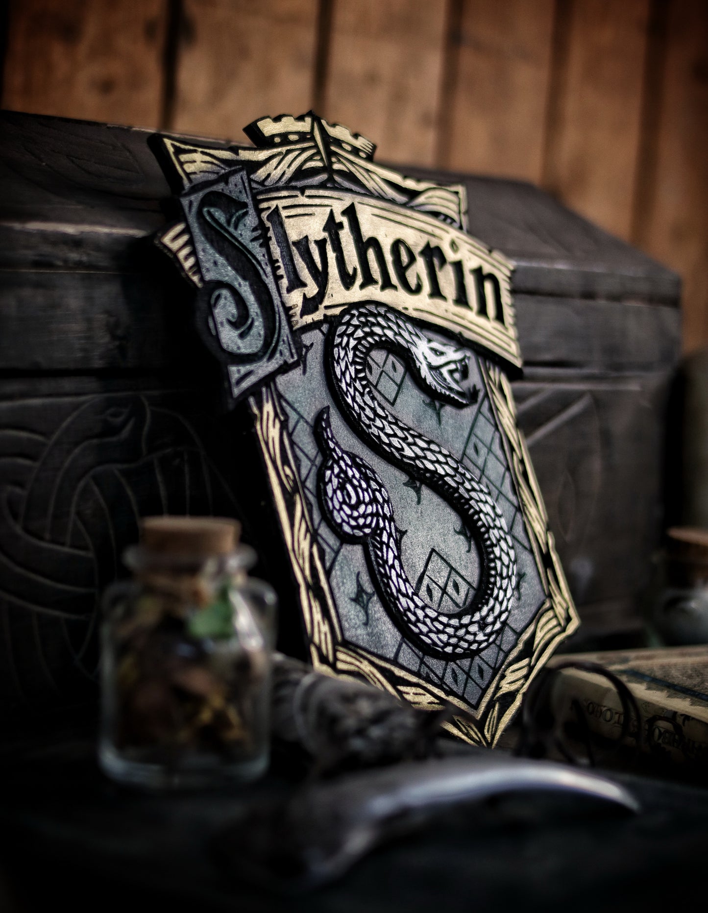 House Slytherin Wood Sign
