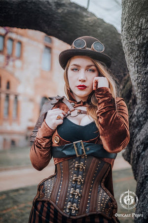 Steampunk Musketeer leather shoulder armor leather pauldron diesel punk wasteland shoulder armor burning man protect Dystopian larp