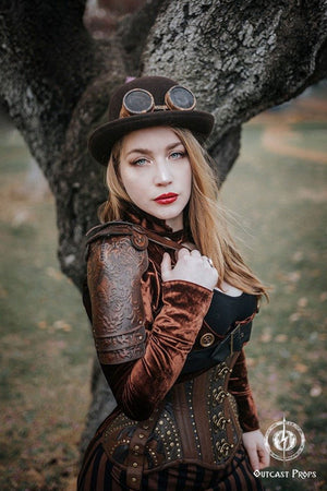 Steampunk Musketeer leather shoulder armor leather pauldron diesel punk wasteland shoulder armor burning man protect Dystopian larp