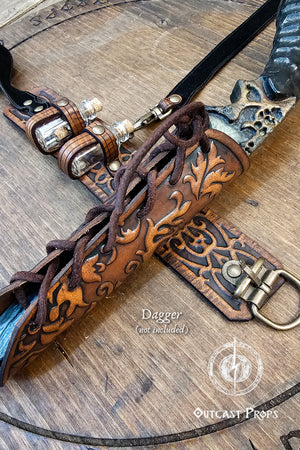 Leather Ornate Dagger Garter Holster