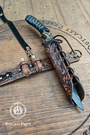 Leather Ornate Dagger Garter Holster