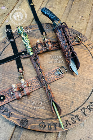 Leather Ornate Dagger Garter Holster