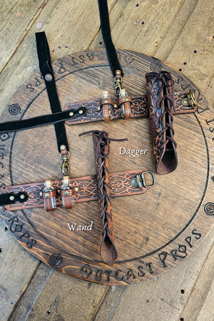 Leather Ornate Dagger Garter Holster
