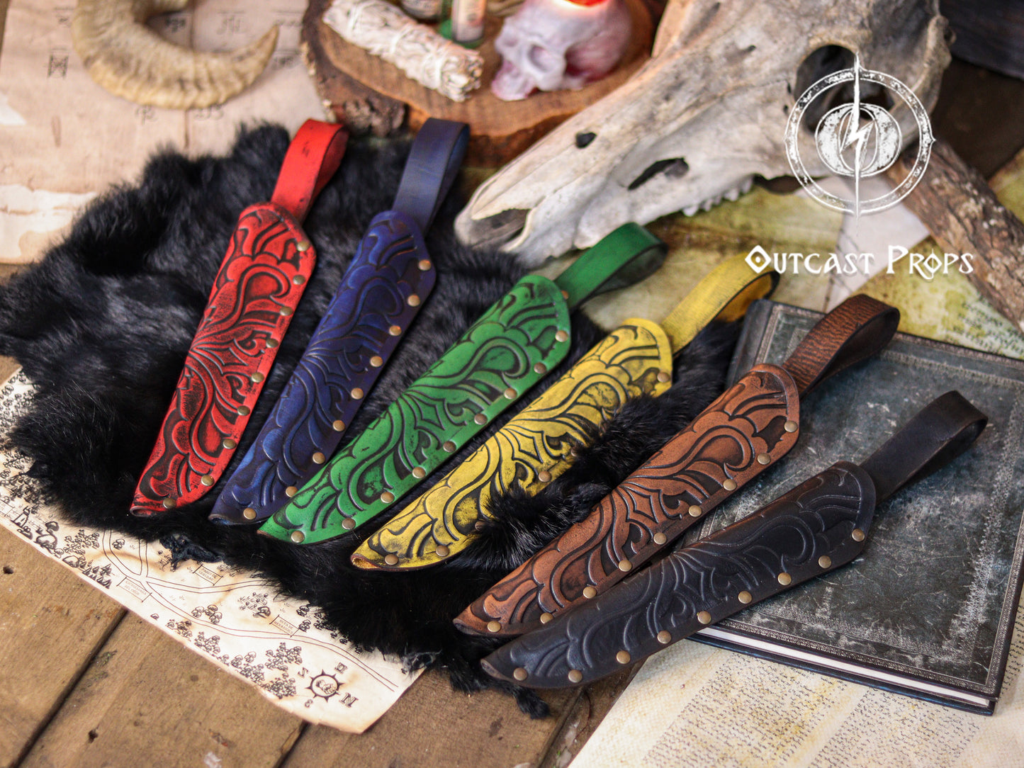 Ornated Wand Holster Rivetted