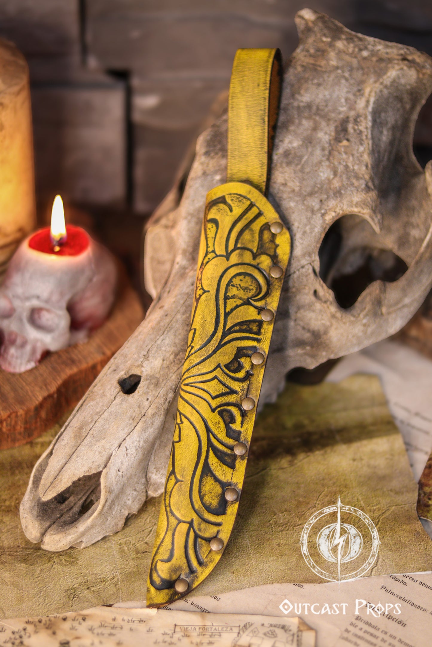 Ornated Wand Holster Rivetted
