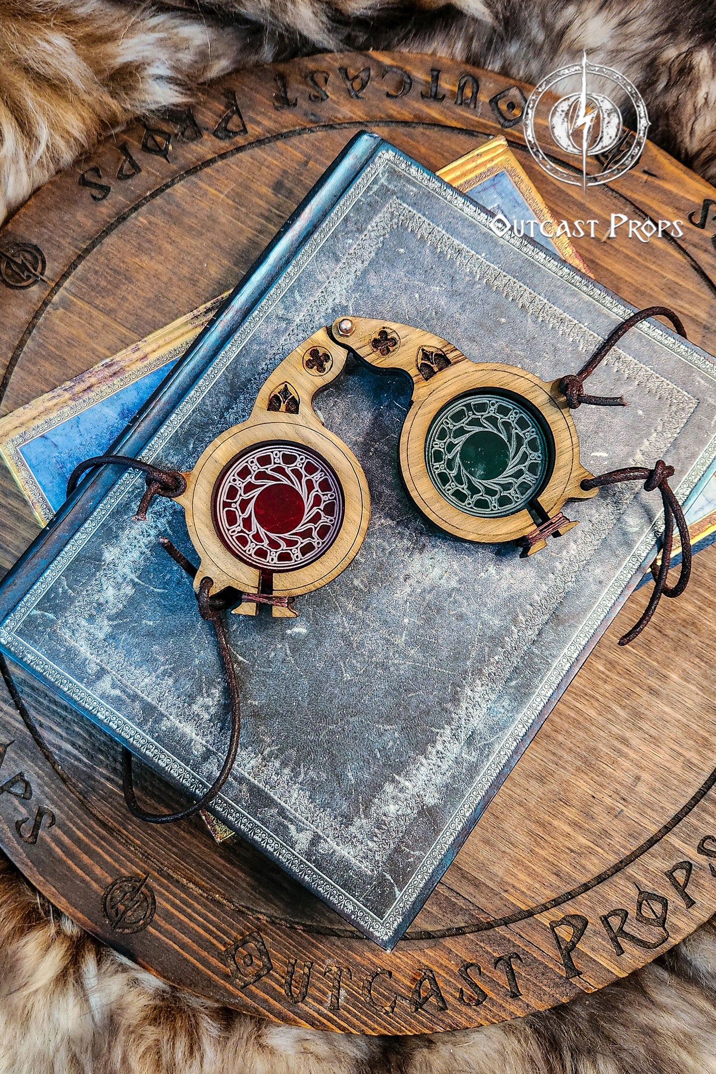 Steampunk goggles eyewear alchemist larp glasses steampunk accessories medieval glasses wood goggles fantasy costume gear set prop