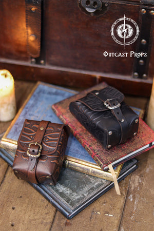 Ornated Tobacco Pouch Small Leather Bag