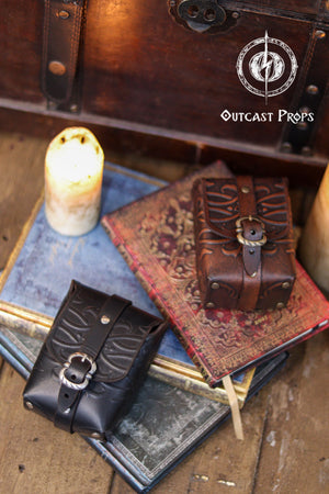 Ornated Tobacco Pouch Small Leather Bag