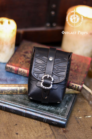 Ornated Tobacco Pouch Small Leather Bag