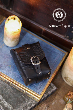 Ornated Tobacco Pouch Small Leather Bag