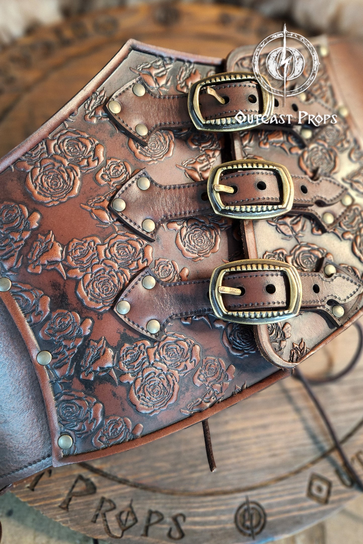 Underbust Roses Leather