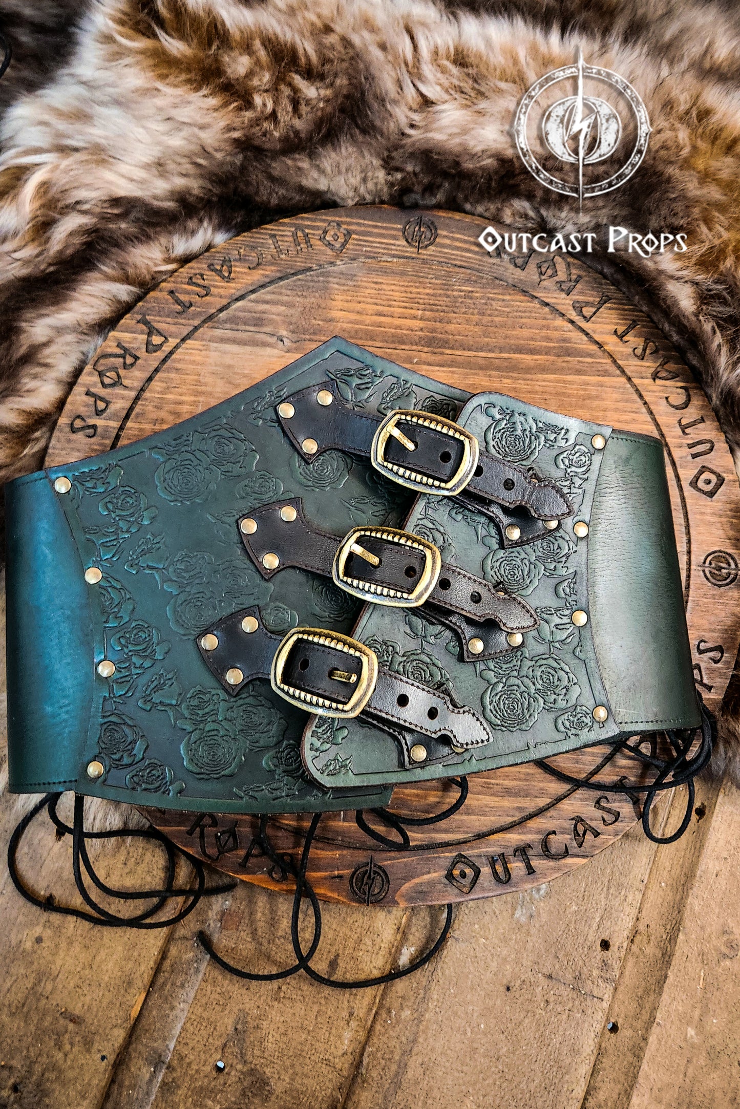 Underbust Roses Leather