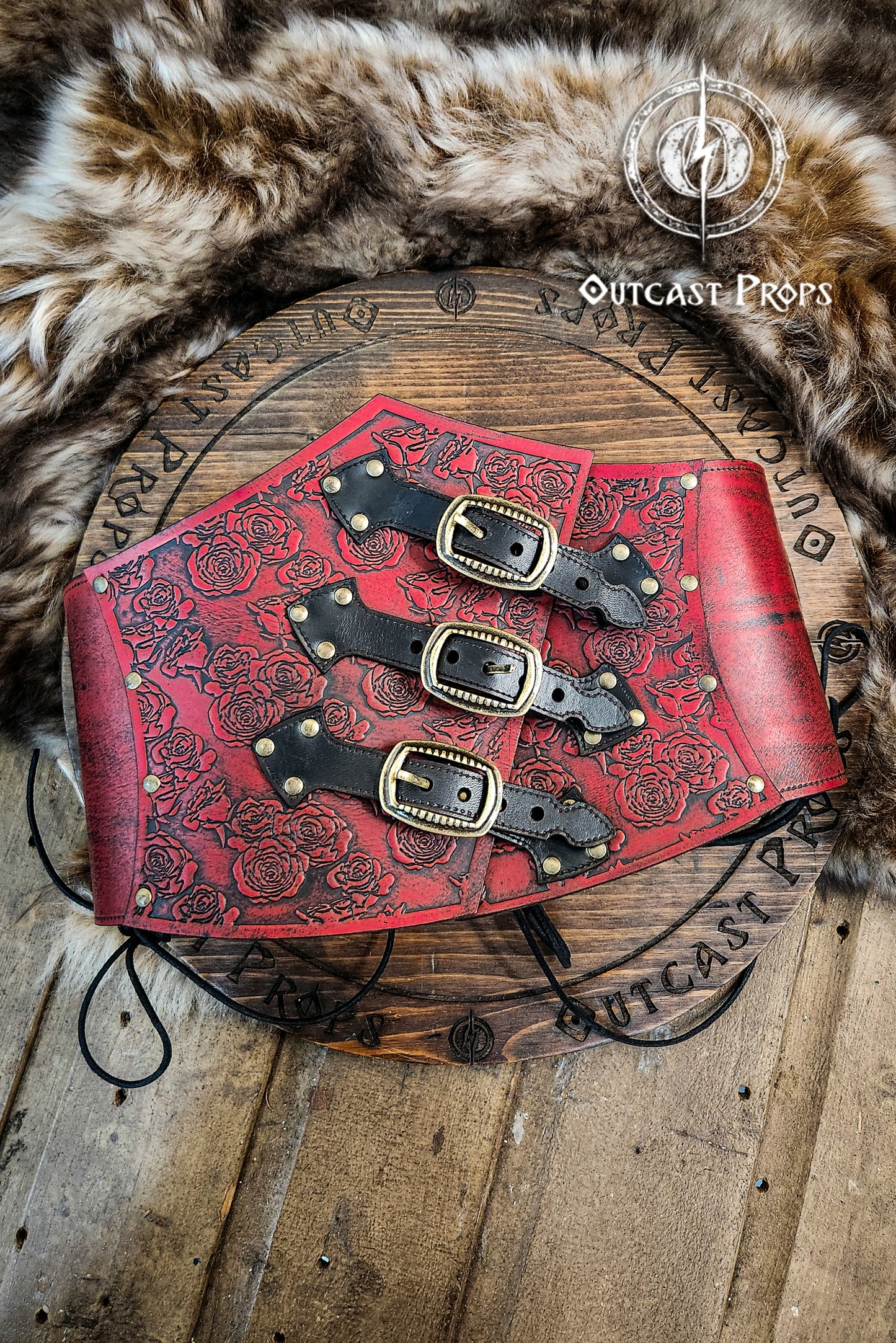 Underbust Roses Leather