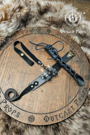 Wand leather garter Holster with potion