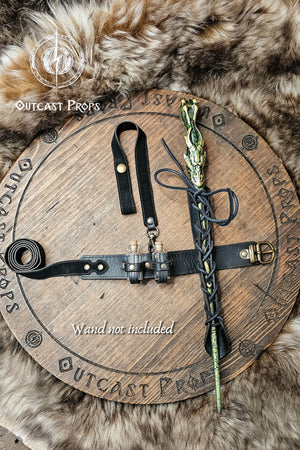 Wand leather garter Holster with potion