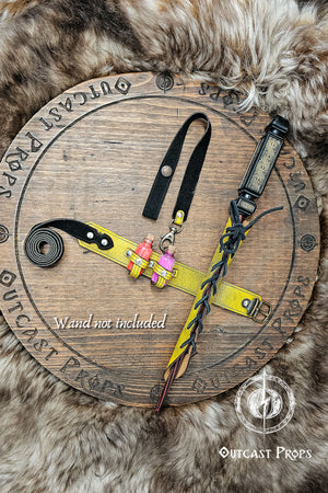 Wand leather garter Holster with potion