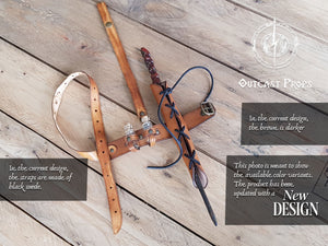 Wand leather garter Holster with potion