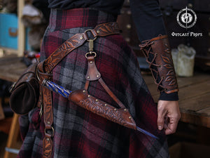Clip On Leather Ornated Wand Holster