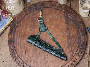 Clip On Leather Ornated Wand Holster