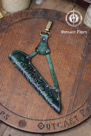 Clip On Leather Ornated Wand Holster