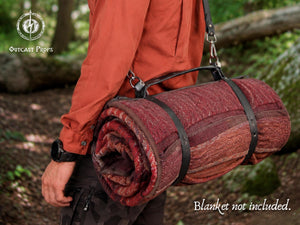Leather Bedroll Carrier Strap Bushcraft Blanket Harness Camping Roll Holder Shoulder Sling LARP Medieval Outdoor Gear Handmade Camp Gift