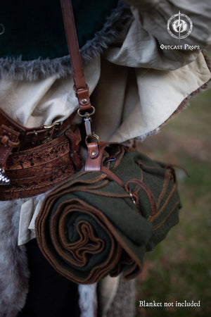 Leather Bedroll Carrier Strap Bushcraft Blanket Harness Camping Roll Holder Shoulder Sling LARP Medieval Outdoor Gear Handmade Camp Gift