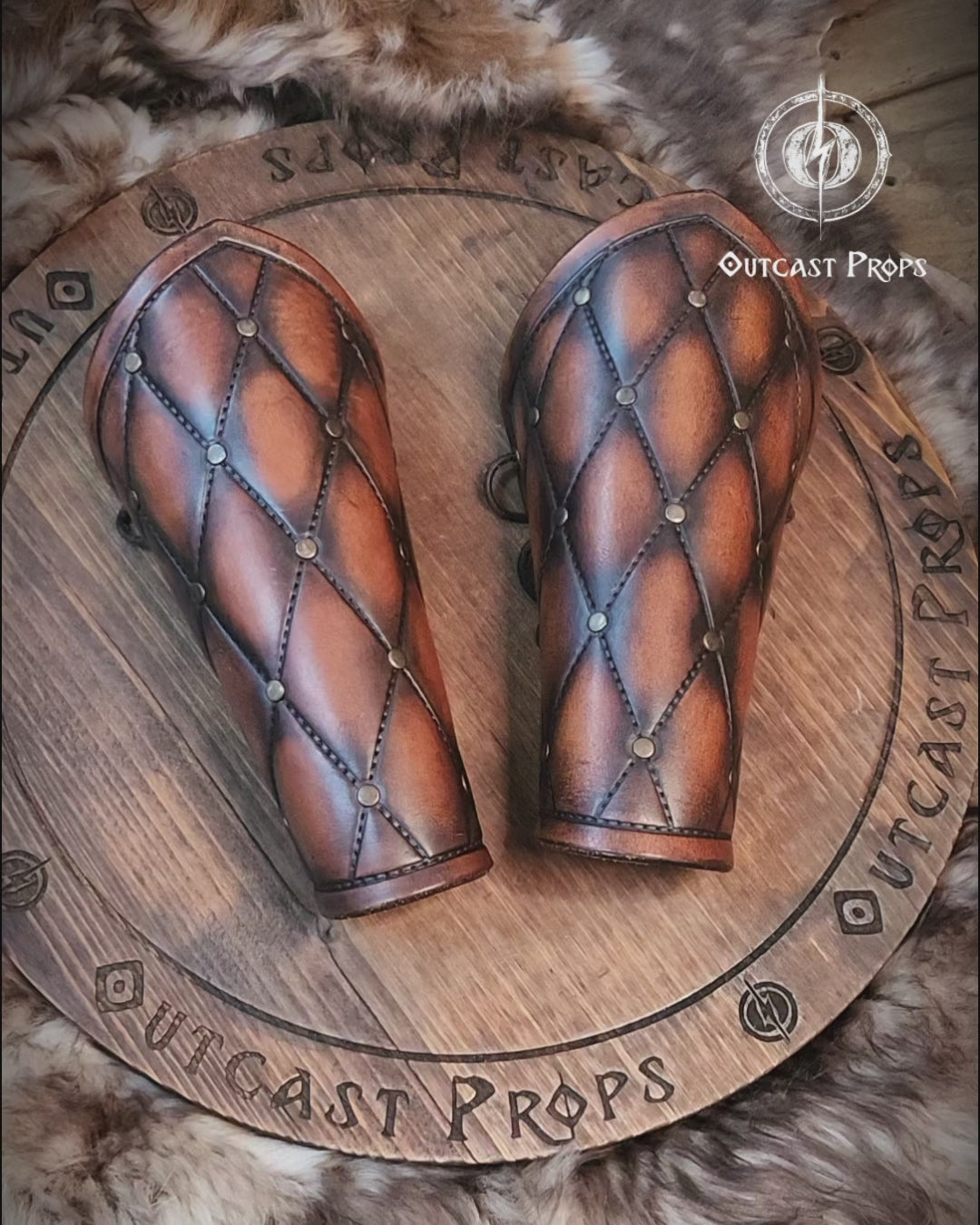 Falken leather bracers for noble costume LARP outfit medieval fantasy accessories for Ren Faire cosplay arm guards for knight character gear