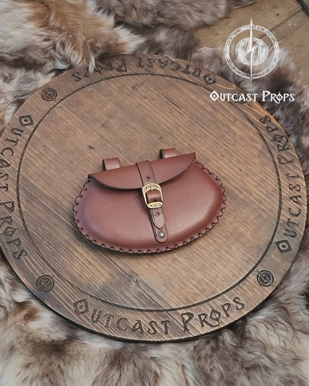 Handmade Leather Belt Bag with pear shape - Versatile, Practical, and Unique medieval purse leather hip bag for LARP and Cosplay