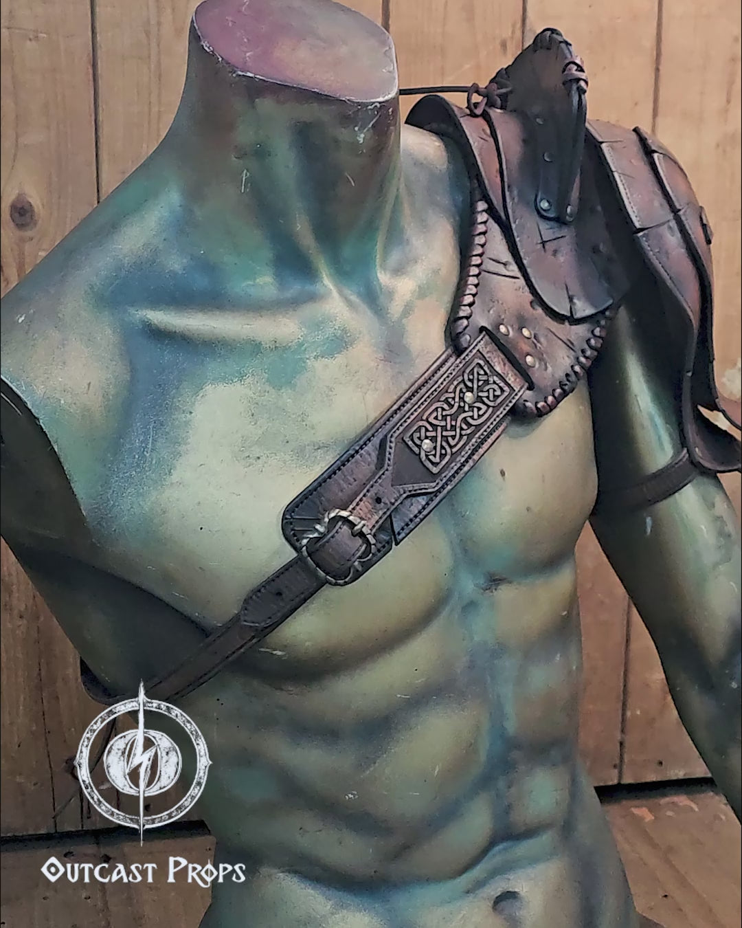 Barbarian Viking Leather Shoulder armor set